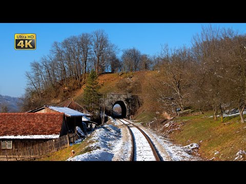 4K CABVIEW Zvornik - Beograd -- Winter ride from prairies to evening city lights