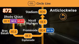 [SMRT CCL | HDR] Stadium Shuttle (Anticlockwise) | Dhoby Ghaut → Stadium [872] (SUB CC) #CCL6