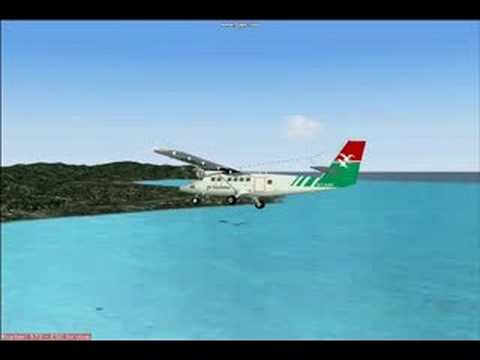 From Mahe to Praslin in Air seychelles DHC-6 FS9