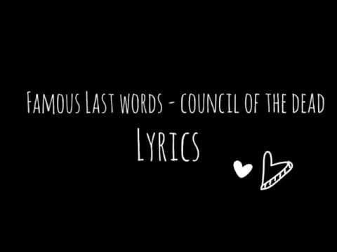 Famous Last Words - Council Of The Dead (Lyrics)