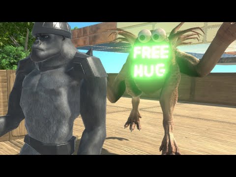 FREE HUGS MONSTER! 100 subs special | Escape from monster - Animal Revolt Battle Simulator