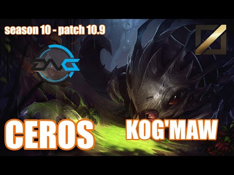 【韓国サーバー/D1】DFM CEROS コグマウ(Kog’maw) VS セト(Sett) MID - Patch10.9 KR Ranked【LoL】