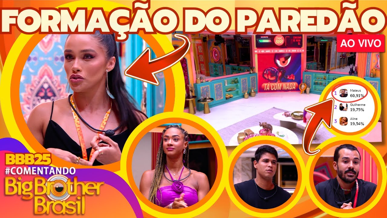 🔴FORMAÇÃO DO PAREDÃO AO VIVO #bbb25 #comentandobbb #falandodebbb - Comentando BBB 25 - 16/02 - 23h