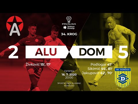 34.krog: Aluminij - Domžale 2:5 ; Prva liga Telekom Slovenije 2019/2020
