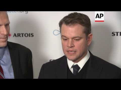 Matt Damon promotes clean water project in Davos, Switzerland