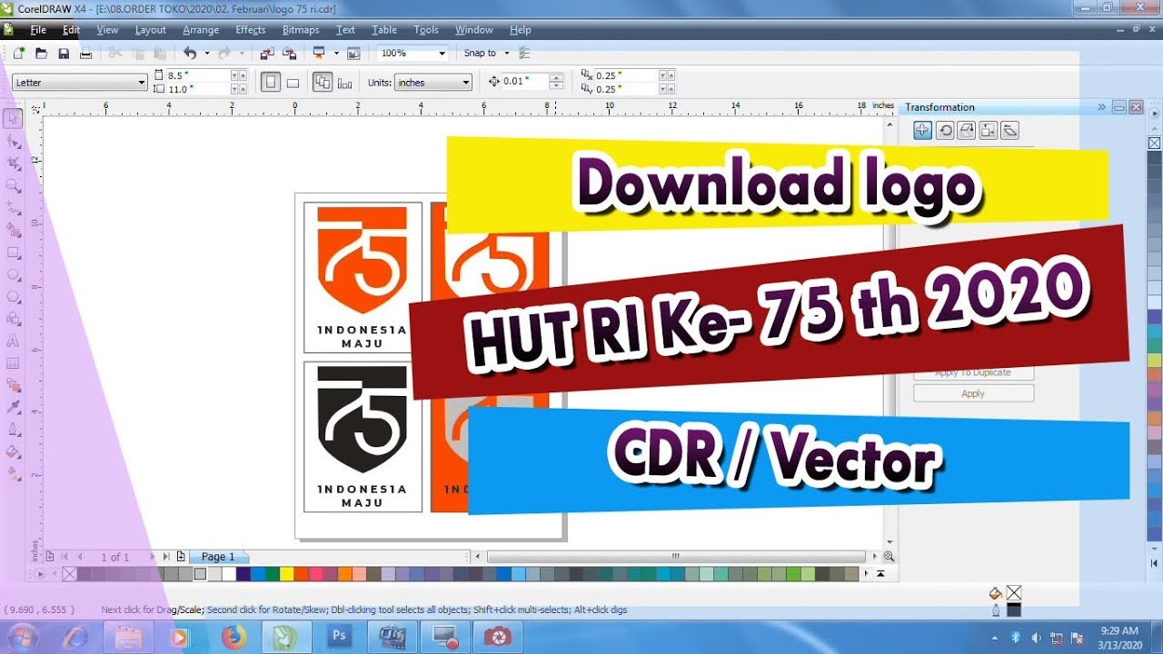Logo hut RI ke 75 tahun 2020 || logo cdr vector