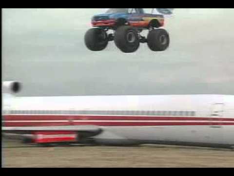 Monster Truck Jumping an Airplane