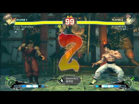 SSF4 Rank Match  Kiryu Tsukimiya (GY)  vs  ACQUA0316 (FE)