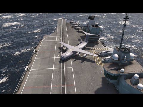 Proficient Pilot! A400M Takeoff on an Aircraft Carrier - Technology vs Open Sea Challenges! 🌊