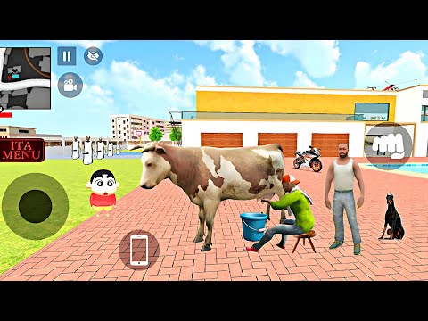 🤩 Franklin Purchase New Cow With Shinchan 💥🐄 Indian Theft Auto 💥😱 Indian Bikes Driving 3d Game Video