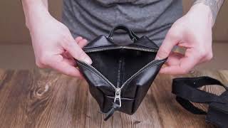 Невелика косметичка з гладкої шкіри на блискавці Україна Grande Pelle 16761 чорна