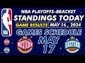 NBA PLAYOFF 2024 BRACKETS STANDINGS TODAY | NBA STANDINGS TODAY as of MAY 16, 2024 | NBA 2024 RESULT
