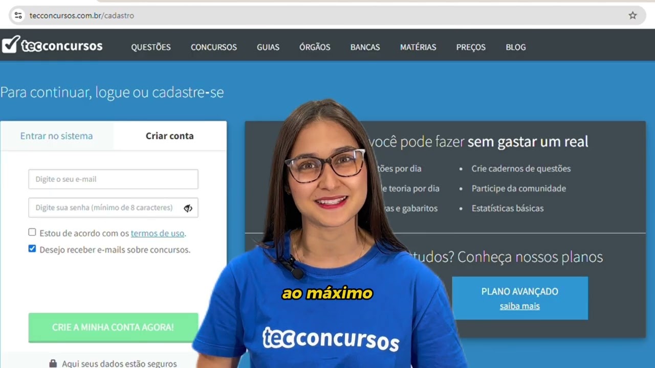 Visão geral da Plataforma do Tec Concursos