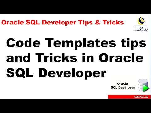 Code Templates Tips And Tricks In Oracle Sql Developer Oracle Sql Developer Tutorial