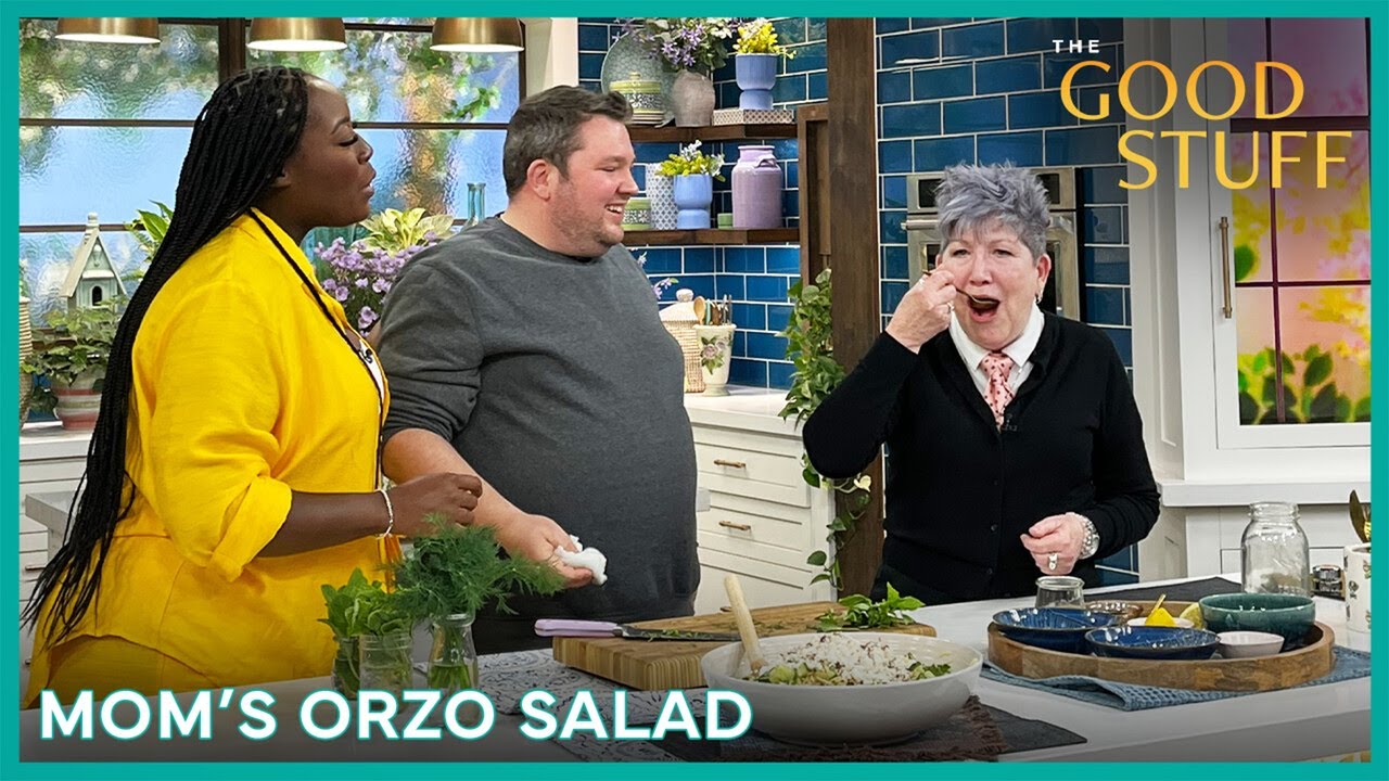 Mom-Approved Mediterranean Orzo Salad Recipe | The Good Stuff with Mary Berg