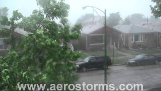 preview picture of video 'Severe Storm Slams Chicago, pool flies down street July 11 2011'