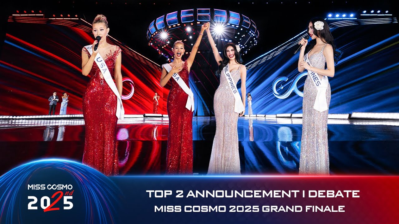 TOP 2 ANNOUNCEMENT & DEBATE | MISS COSMO 2025 GRAND FINALE - YouTube video featuring the word paradise