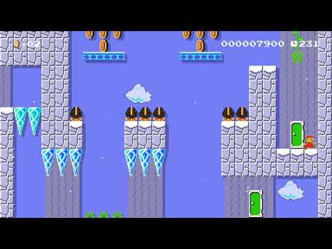 Mario Maker 2: "Snowfall" by Kerfstok