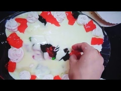 custard Trifle💘 //by cooking food with shortcut/creamy fruit custard💕how to make Custard recipe