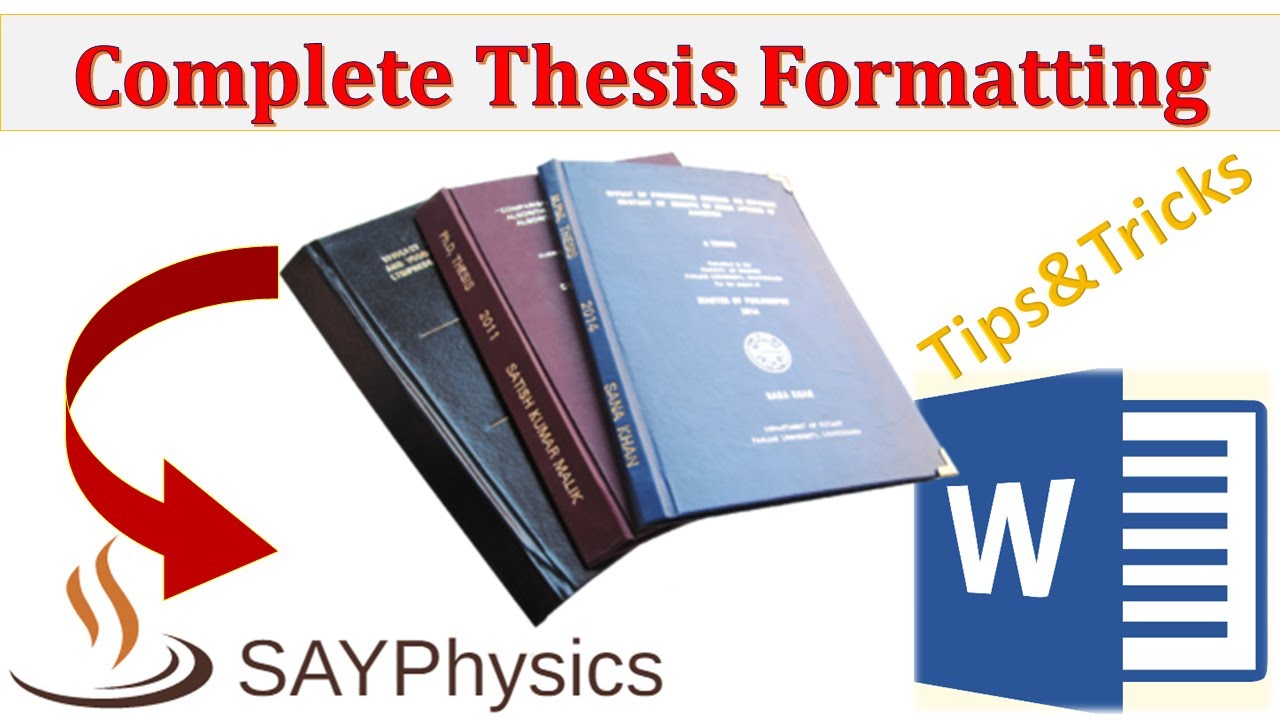 How to format a complete thesis in MS Word
