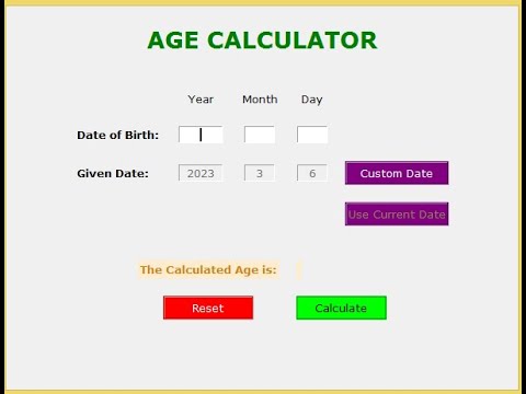 Simple Age Calculator Using Tkinter In Python