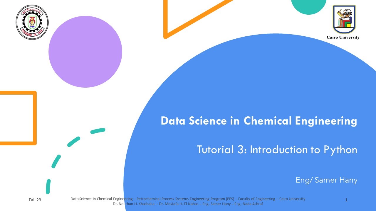 Data Science in Chemical Engineering | 3 - Introduction to Python