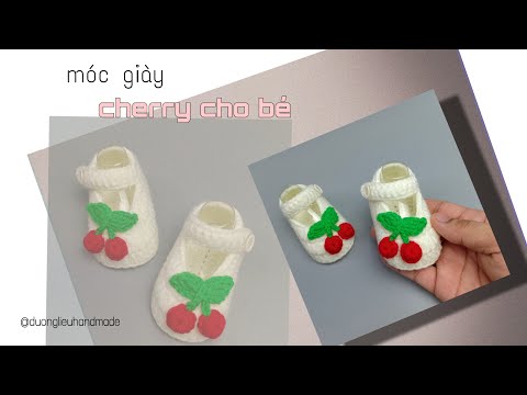 Giày len trái cherry cho bé