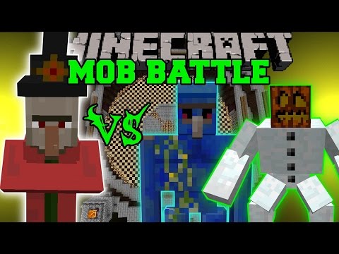 INVINCIBLE MAGE VS MUTANT SNOW GOLEM & LAPIS GOLEM - Minecraft Mob Battles - Mods