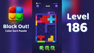 Block Out Level 186 Walkthrough 🧩 | All Levels Solution | Mini Boss