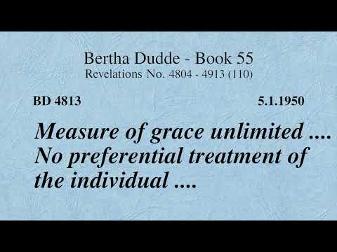 BD 4813 - MEASURE OF GRACE UNLIMITED .... NO PREFERENCE FOR THE INDIVIDUAL ....