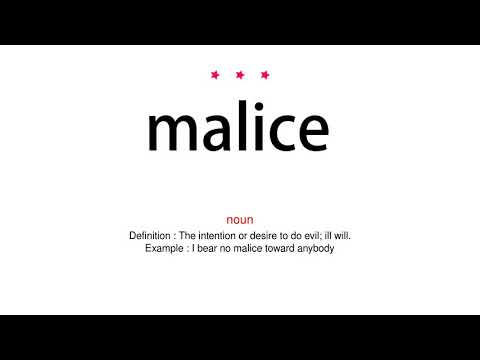How to pronounce malice - Vocab Today
