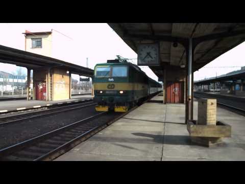 Příjezd a odjezd vlaku Sp 1696 (ČD 163.095) - Most, 8. 4. 2013