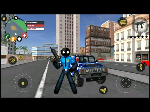 US Police Stickman Rope Hero Vegas Gangster Crime