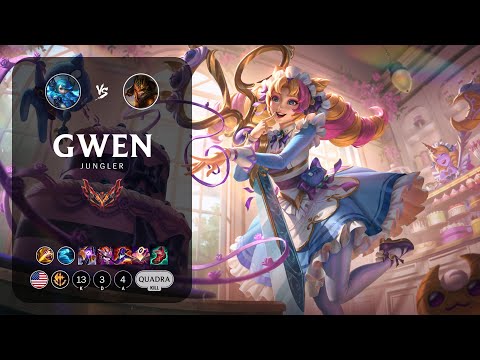 Gwen Jungle vs Jarvan IV - NA Grandmaster Patch 13.5