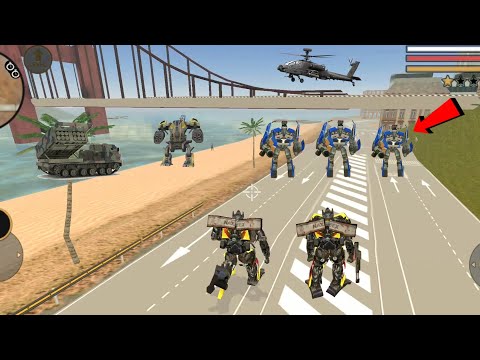 Vegas Crime Simulator (Transformer Fight on Roadside) Robot Car on Sea - Android Gameplay HD