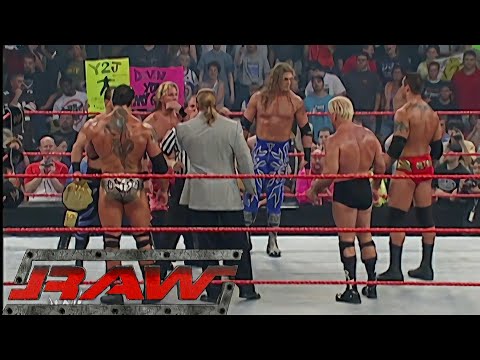 Evolution vs Chris Benoit, Edge & Chris Jericho 6-Man Elimination Tag Team Match RAW Jun 14,2004