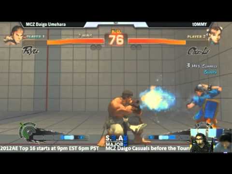 Daigo Umehara vs tOMMY 1 ( awesome chun li )  South East Asia Major 2012 Road to Evo