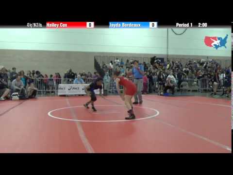 FILA Cadet 43 kg / 94.75 lbs. - Hailey Cox vs. Jayda Bordeaux