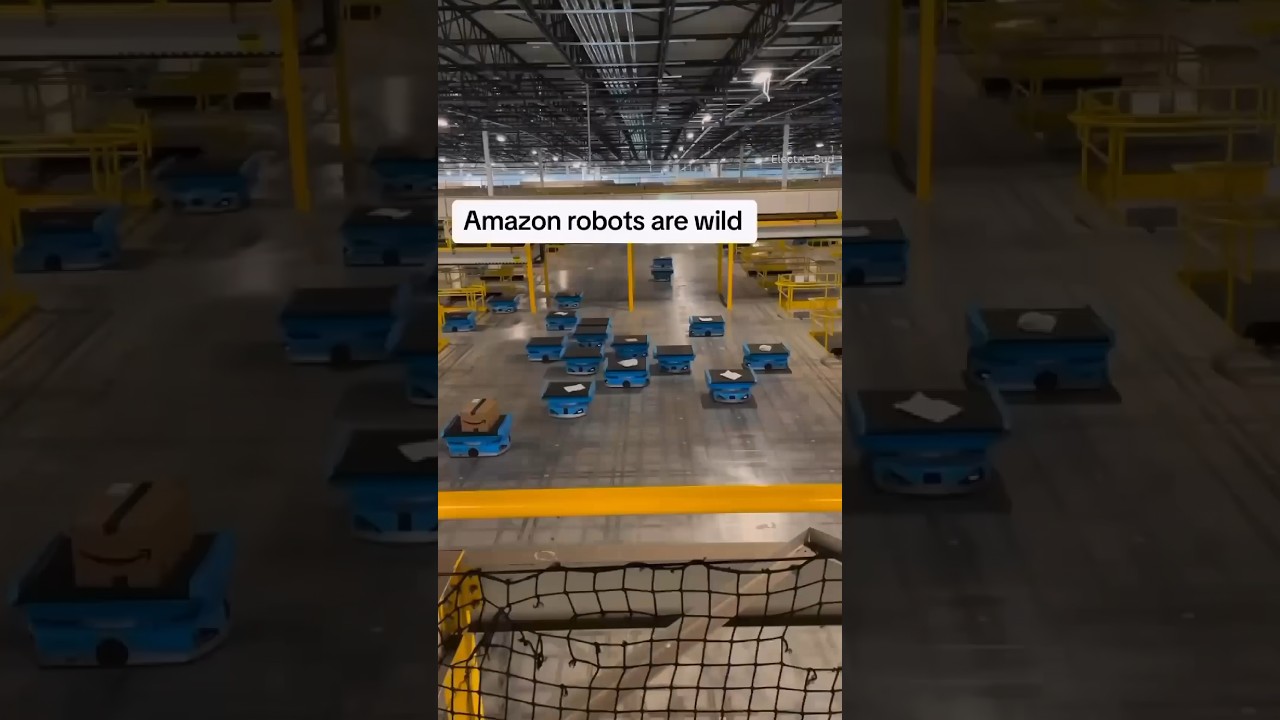 Robots at Amazon #work #robot #amazon #warehouse #amazonwarehouse #machinelearning #technology #ai