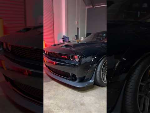 Before & after stock to Carbon Fiber Hood😍 #hellcat #srt #carbon #v8