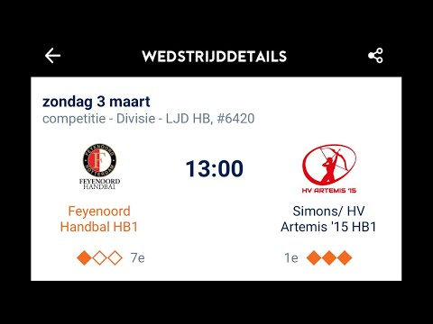 Feyenoord Handbal HB1 - Simons/ HV Artemis’15 HB1