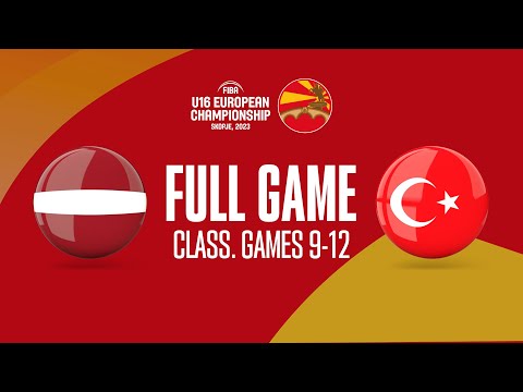 Latvia v Turkey | Full Basketball Game |  FIBA U16 European Championship 2023