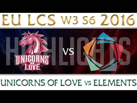 Unicorns of Love vs Elements Highlights EU LCS Week 3 Day 1 Spring 2016 S6 UOL vs EL W3