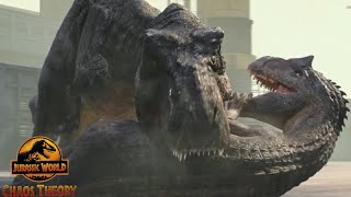 Tyrannosaurus Rex (Big Eatie) Vs Allosaurus! Jurassic World Chaos Theory Season 1 Clip!