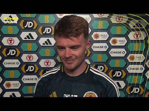 Scotland debutant Tommy Conway reacts after coming on at Hampden Park