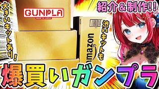 【ガンプラ】実写🌸爆買いガンプラ紹介🎉今回も渋い機体はあるのか！？…あります！紹介後は制作も！【女性実況/プラモ/ガンダム】