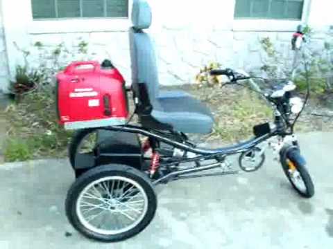 Hybrid Electric Trike 130 Miles Per Gallon ! Bicycle! Tricycle! Gas Bike