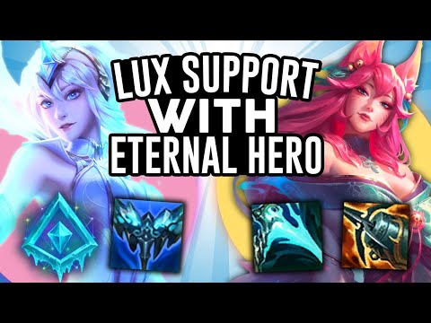 EVERFROST LUX SUPPORT WITH AHRI ADC?! ft. Eternal Hero - League of Legends