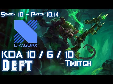 DRX Deft TWITCH vs EZREAL ADC - Patch 10.14 KR Ranked