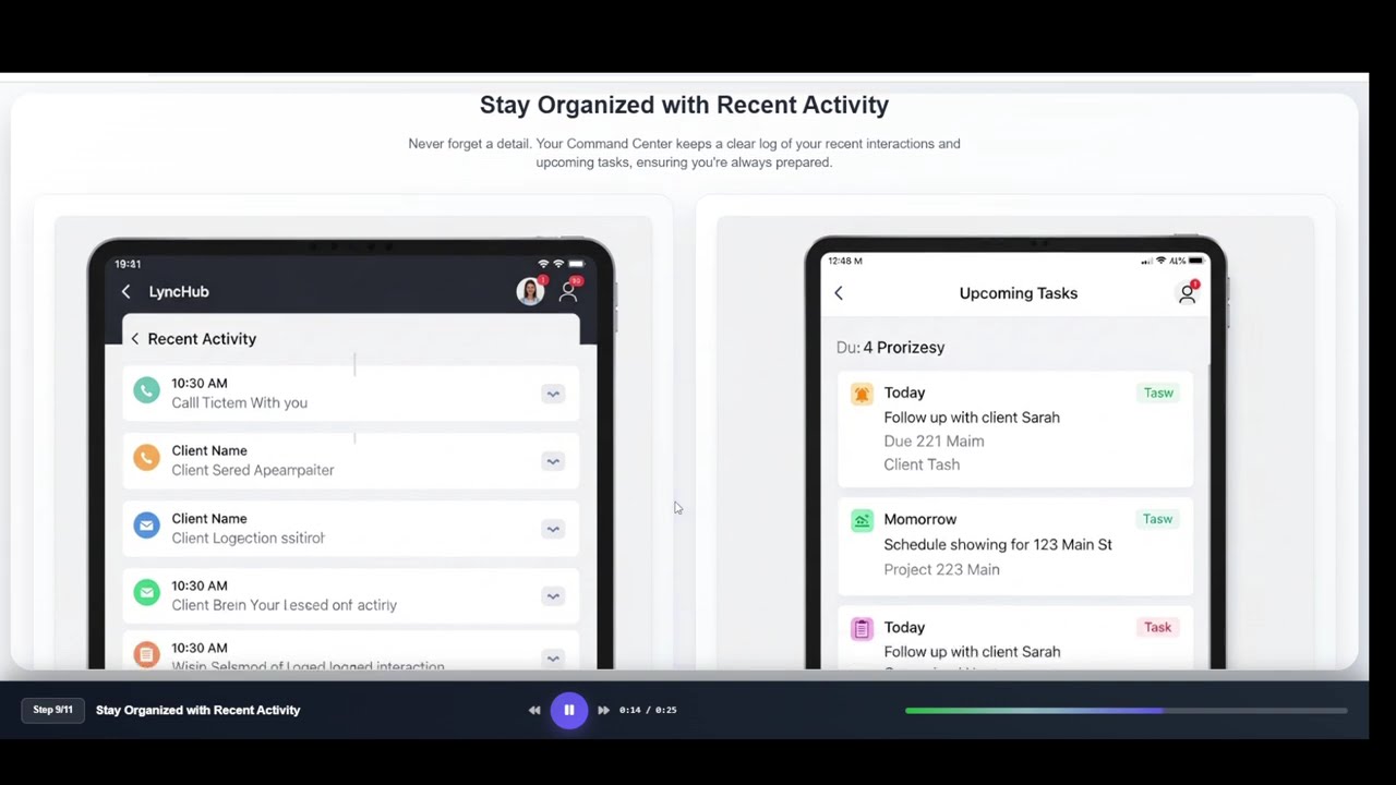 Real Estate CRM Activity Tracking: Stay Organized with Recent Interactions & Tasks | LyncHub9/11